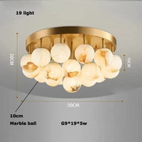 Pingpong World G9 LED Collection - Lustre en marbre suspendu | Marco Lucetti Plafonnier 19light / Noir / Intensité variable