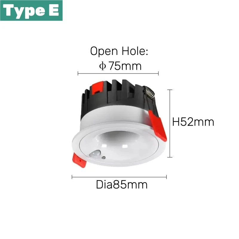 Spot détecteur de mouvement LED 12W - Surface monté - Anti-éblouissement - Smart - Escalier, Chambre, Maison