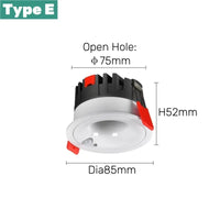 Spot détecteur de mouvement LED 12W - Surface monté - Anti-éblouissement - Smart - Escalier, Chambre, Maison