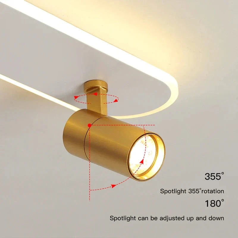 Plafond LED moderne avec projecteurs pour salon, chambre, cuisine et couloir | Marco Lucetti