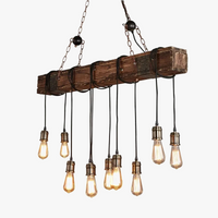 Lustre LED rétro industriel antique LOFT Bar Vintage Art bois E27