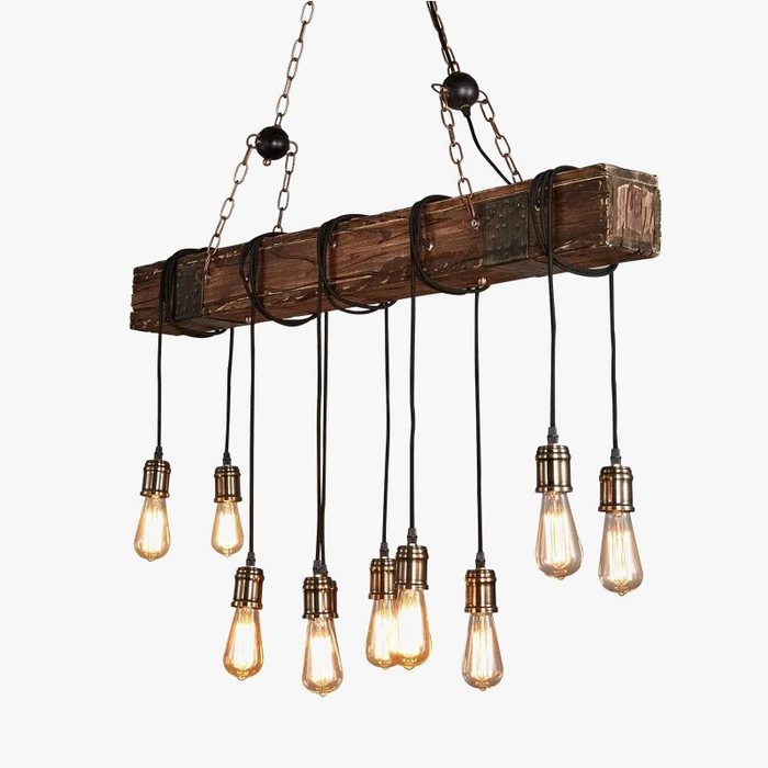 Lustre LED rétro industriel antique LOFT Bar Vintage Art bois E27