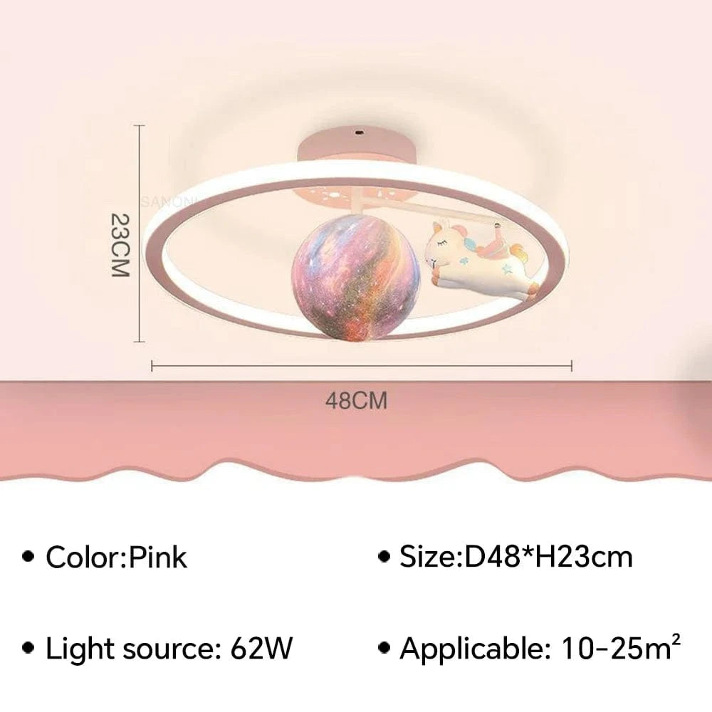 Plafond moderne à LED : Lustre pour chambre d'enfant, salon, salle à manger et étude | Marco Lucetti Rose B / Gradation continue (RC)
