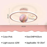 Plafond moderne à LED : Lustre pour chambre d'enfant, salon, salle à manger et étude | Marco Lucetti Rose B / Gradation continue (RC)