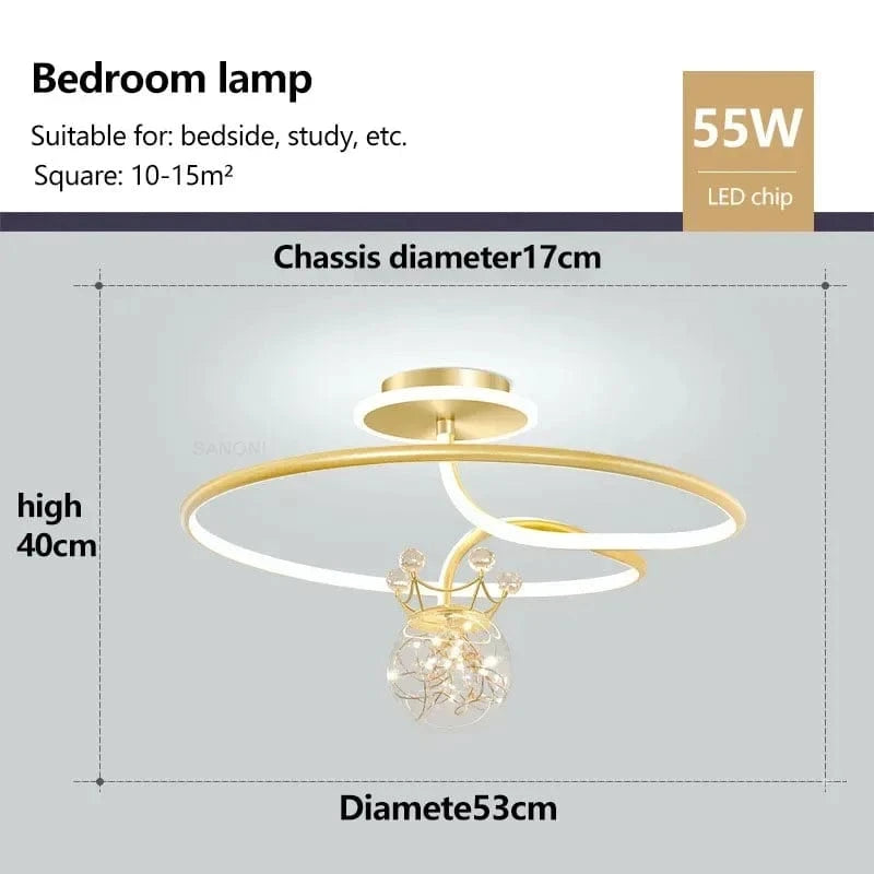 Plafond moderne à LED : Lustre pour chambre d'enfant, salon, salle à manger et étude | Marco Lucetti Tapez un 53CM / Blanc froid (pas de RC)