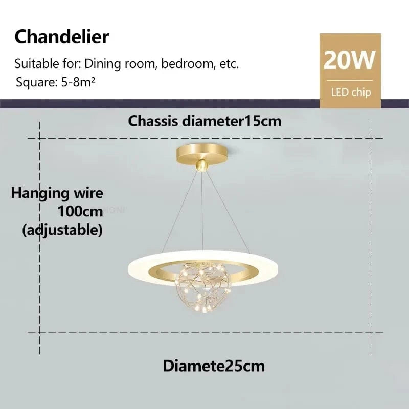 Plafond moderne à LED : Lustre pour chambre d'enfant, salon, salle à manger et étude | Marco Lucetti Type B 25CM / Blanc chaud (pas de RC)