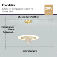 Plafond moderne à LED : Lustre pour chambre d'enfant, salon, salle à manger et étude | Marco Lucetti Type B 25CM / Blanc chaud (pas de RC)