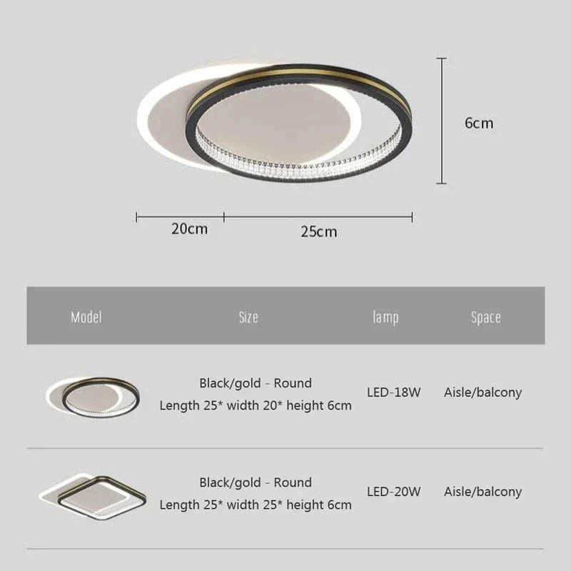 Plafond moderne à LEDs lumière lampe de luxe pour chambre Foyer allée couloir nordique | Marco Lucetti