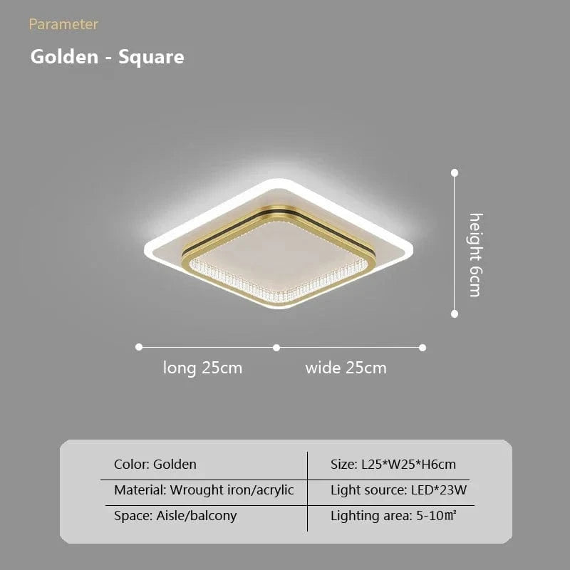 Plafond moderne à LEDs lumière lampe de luxe pour chambre Foyer allée couloir nordique | Marco Lucetti OrD25 / Blanc froid
