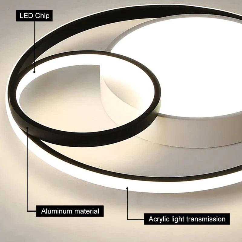 Plafond moderne à LEDs lumineuses pour salon, chambre et salle à manger - Éclairage intérieur Dimmable | Marco Lucetti