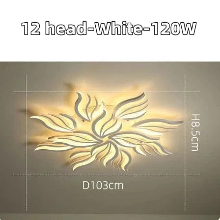Plafond moderne à LEDs : panneau lumineux RC-dimmable pour salon et chambre | Marco Lucetti 12 têtes blanches / RC-Dimmable