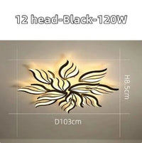 Plafond moderne à LEDs : panneau lumineux RC-dimmable pour salon et chambre | Marco Lucetti 12 têtes-noires / RC-Dimmable
