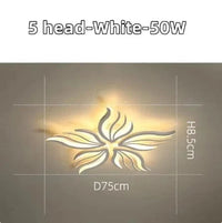 Plafond moderne à LEDs : panneau lumineux RC-dimmable pour salon et chambre | Marco Lucetti 5 têtes-blanc / RC-Dimmable