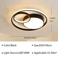 Plafond moderne à LEDs pour un éclairage polyvalent à la maison | Marco Lucetti Noir D / Blanc naturel