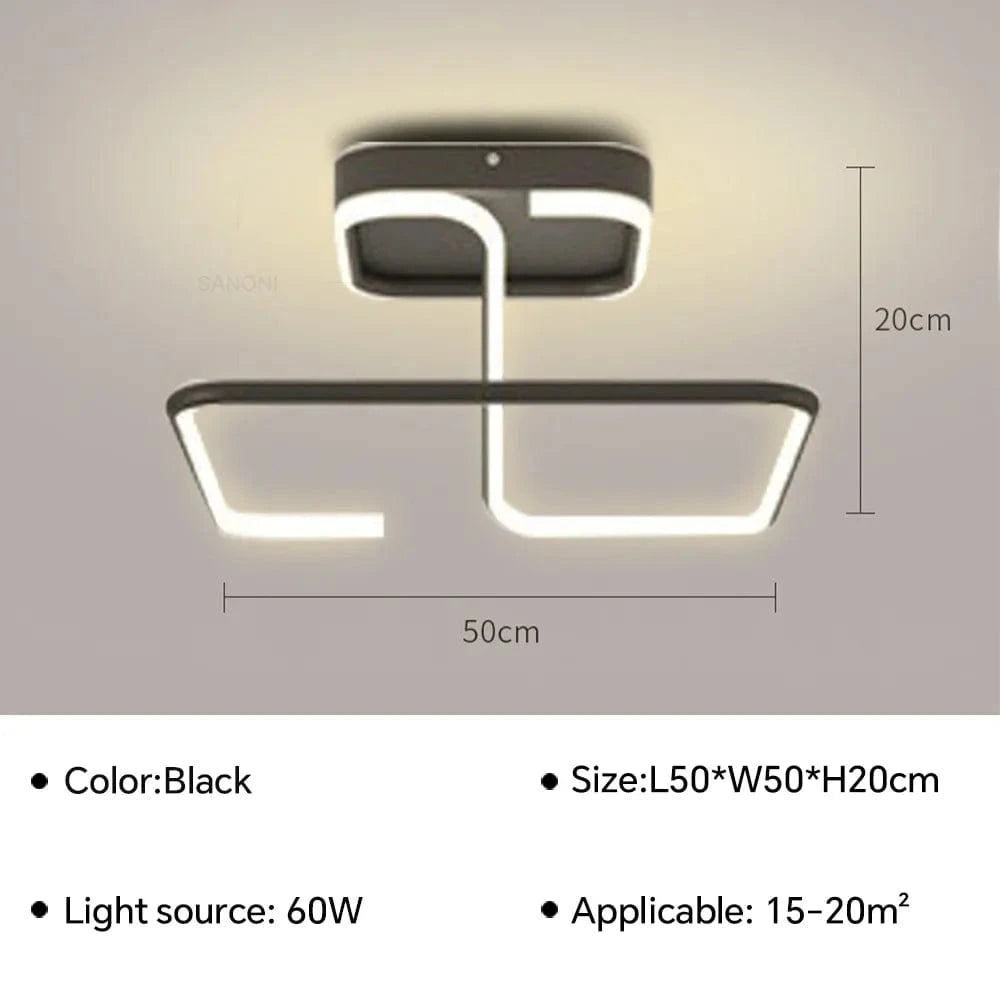 Plafond moderne à LEDs pour un éclairage tendance dans votre intérieur | Marco Lucetti Noir 50CM B / Blanc froid (pas de RC)