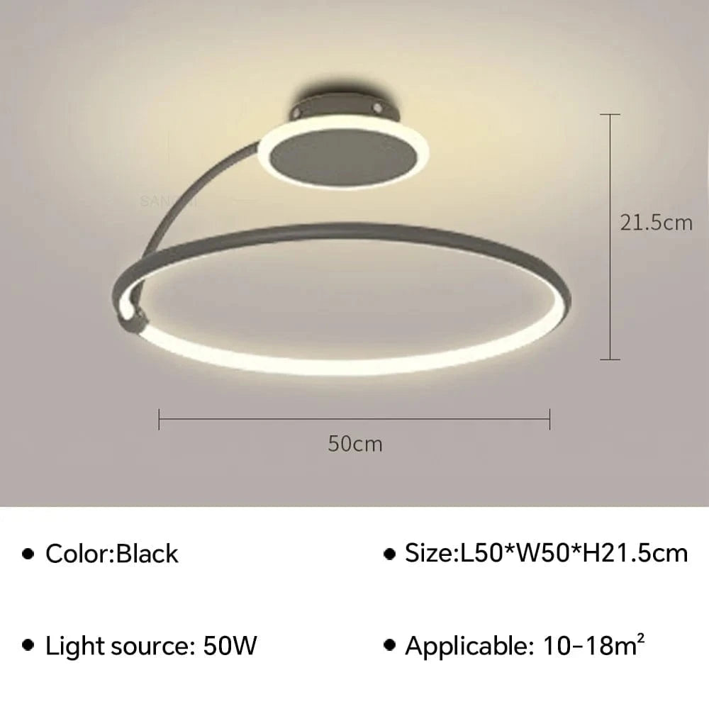 Plafond moderne à LEDs pour un éclairage tendance dans votre intérieur | Marco Lucetti Noir 50CM C / Blanc froid (pas de RC)