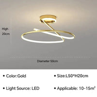 Plafond moderne à LEDs pour un éclairage tendance dans votre intérieur | Marco Lucetti Or 50CM / Blanc froid (pas de RC)