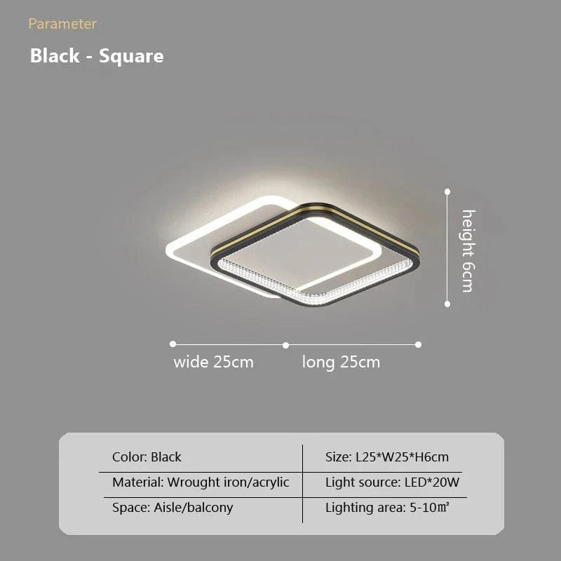 Plafond moderne à LEDs pour un intérieur luxueux avec télécommande | Marco Lucetti Carré-noir1 / Blanc chaud