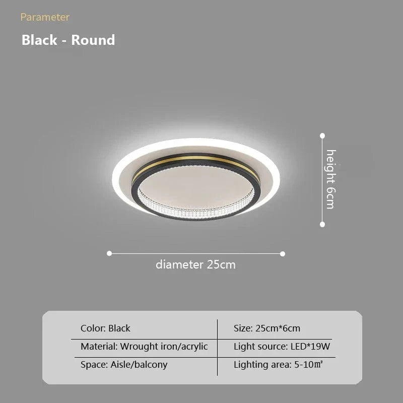 Plafond moderne à LEDs pour un intérieur luxueux avec télécommande | Marco Lucetti Noir-Rond1 / Blanc chaud