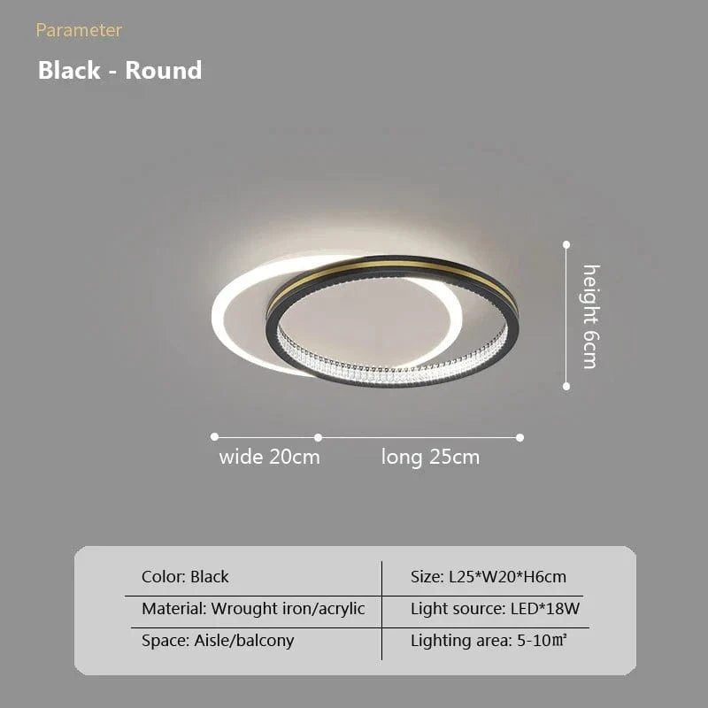 Plafond moderne à LEDs pour un intérieur luxueux avec télécommande | Marco Lucetti Noir-Rond2 / Blanc chaud