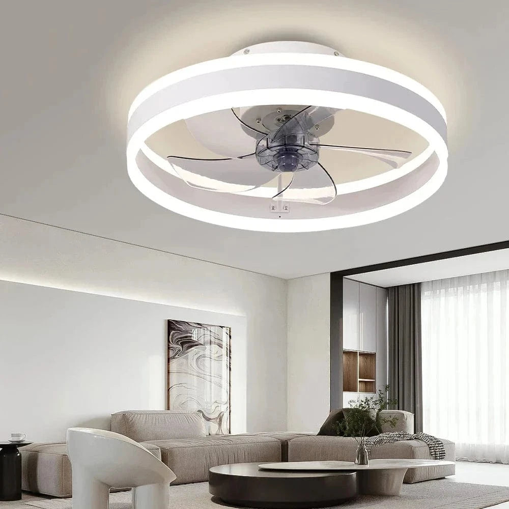 Plafond moderne avec ventilateur LED synchronisé - Décoration d'intérieur innovante | Marco Lucetti