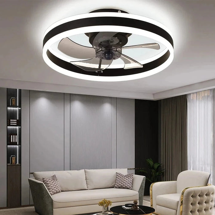 Plafond moderne avec ventilateur LED synchronisé - Décoration d'intérieur innovante | Marco Lucetti