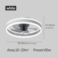 Plafond moderne avec ventilateur LED synchronisé - Décoration d'intérieur innovante | Marco Lucetti Blanc