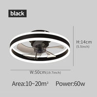 Plafond moderne avec ventilateur LED synchronisé - Décoration d'intérieur innovante | Marco Lucetti Noir