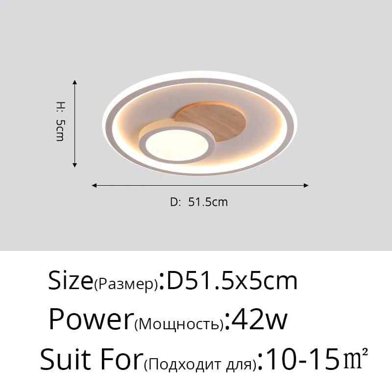 Plafond moderne en bois véritable avec éclairage LED rond | Marco Lucetti