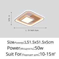 Plafond moderne en bois véritable avec éclairage LED rond | Marco Lucetti A carré de 51,5 cm / Blanc chaud