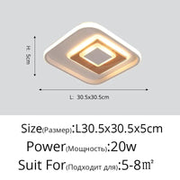 Plafond moderne en bois véritable avec éclairage LED rond | Marco Lucetti B 30,6 cm carré / Blanc chaud