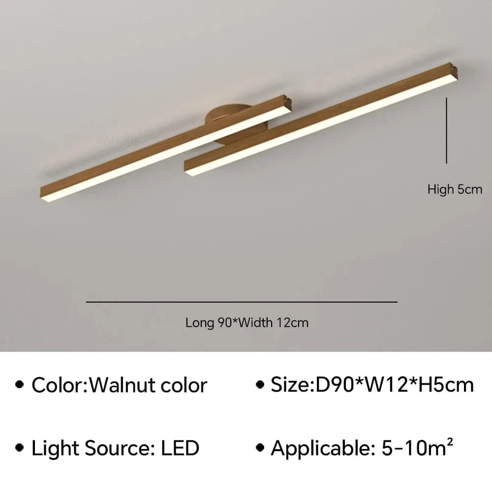 Plafond moderne : Lampe à LEDs pour un éclairage raffiné de votre maison | Marco Lucetti Couleur Noyer B90CM / Blanc froid
