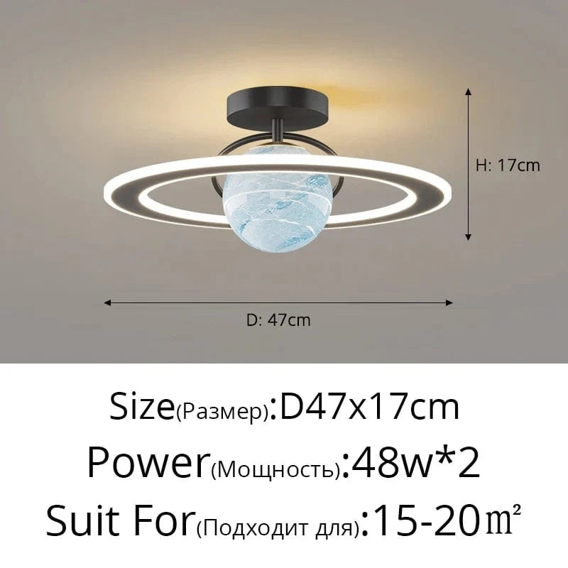 Plafond moderne LED : Éclairage personnalisé en fer forgé pour la maison | Marco Lucetti Noir Bleu 47cm / Blanc froid
