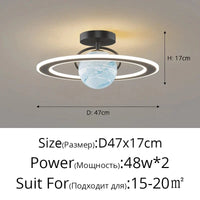 Plafond moderne LED : Éclairage personnalisé en fer forgé pour la maison | Marco Lucetti Noir Bleu 47cm / Blanc froid