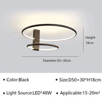 Plafond moderne LED - Marque LuxLum | Marco Lucetti Noir 30 50cm / Gradation continue (RC)
