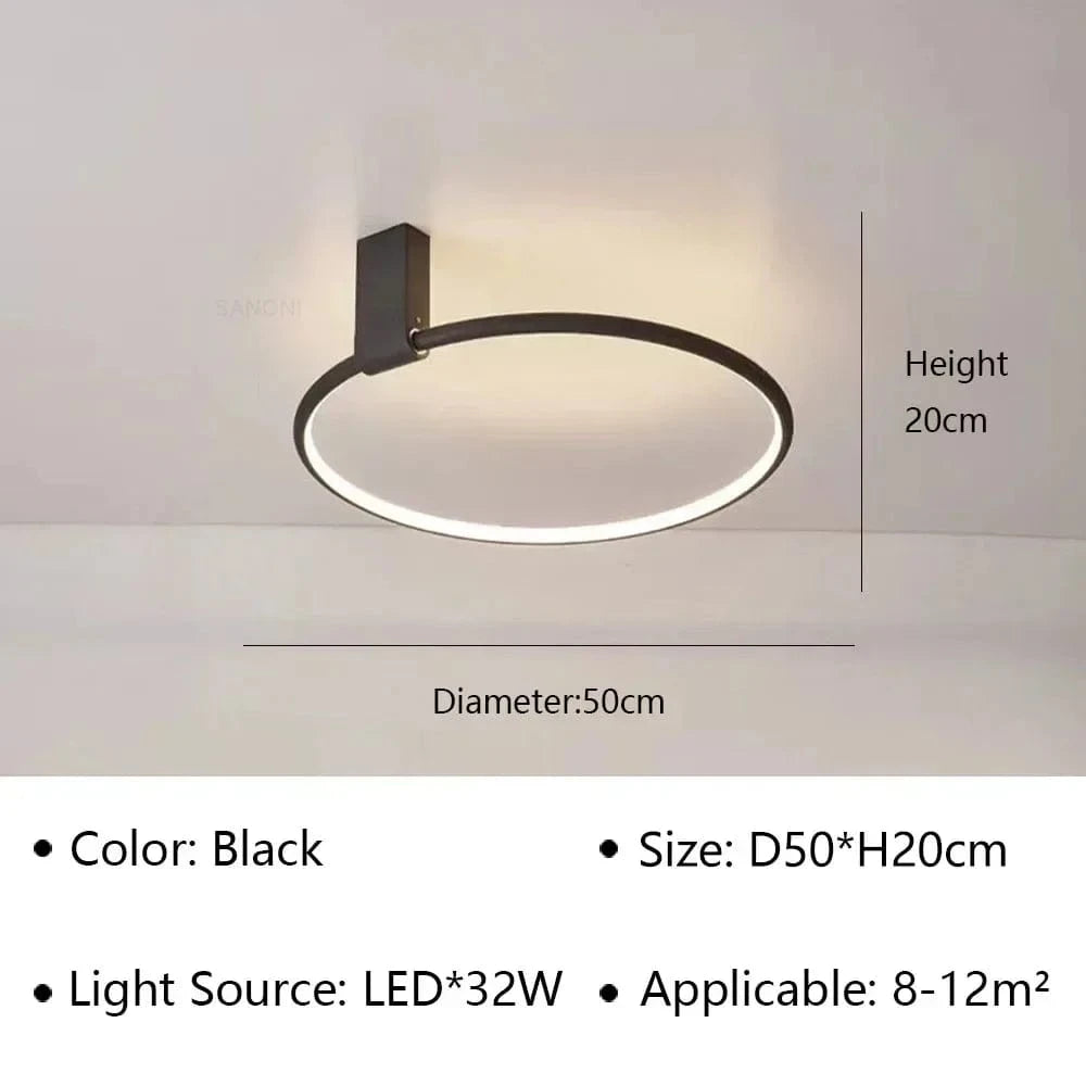 Plafond moderne LED - Marque LuxLum | Marco Lucetti Noir 50cm / Gradation continue (RC)
