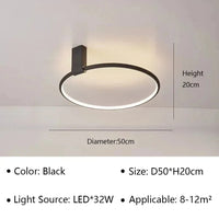 Plafond moderne LED - Marque LuxLum | Marco Lucetti Noir 50cm / Gradation continue (RC)