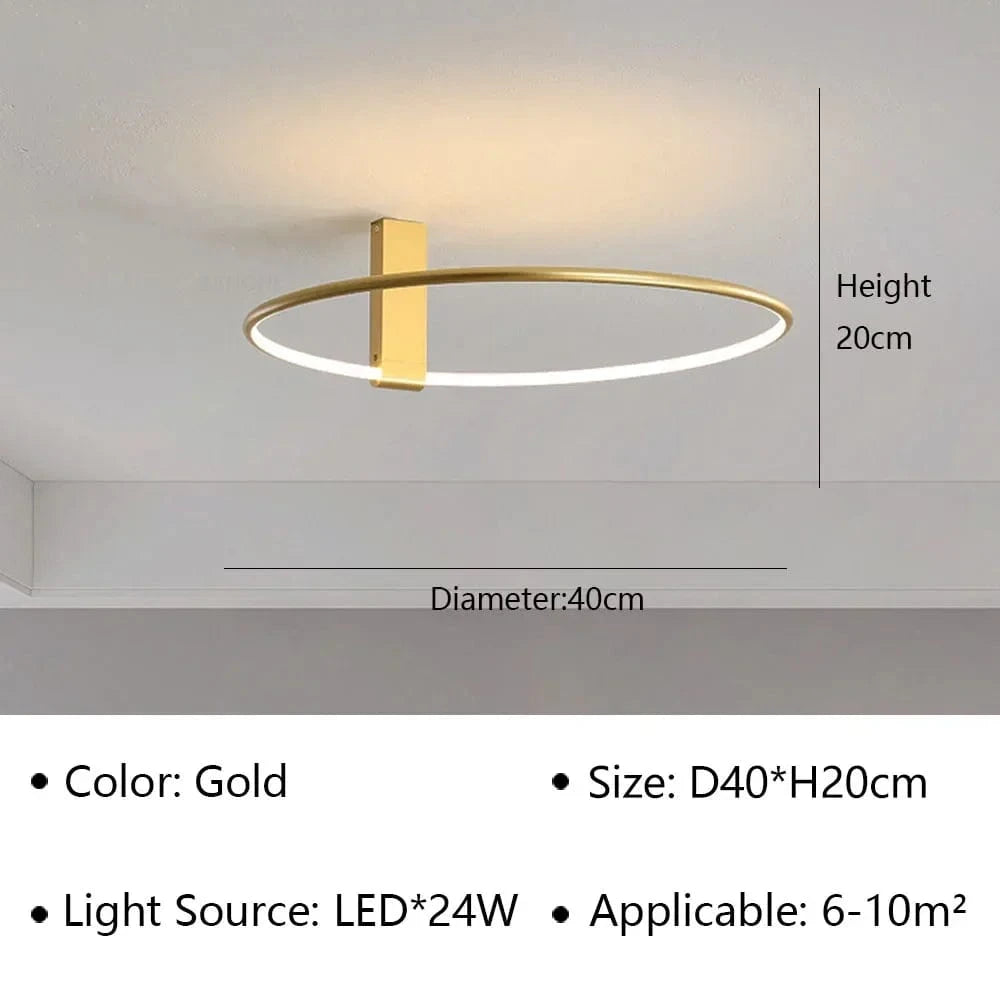 Plafond moderne LED - Marque LuxLum | Marco Lucetti Or 40CM / Blanc chaud (pas de RC)