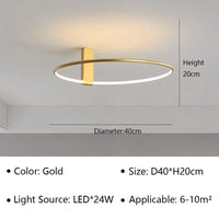 Plafond moderne LED - Marque LuxLum | Marco Lucetti Or 40CM / Blanc chaud (pas de RC)