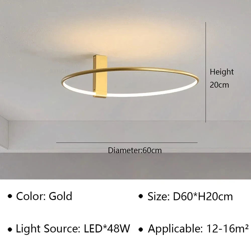 Plafond moderne LED - Marque LuxLum | Marco Lucetti Or 60CM / Lumière tricolore (noRC)