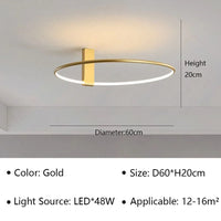 Plafond moderne LED - Marque LuxLum | Marco Lucetti Or 60CM / Lumière tricolore (noRC)