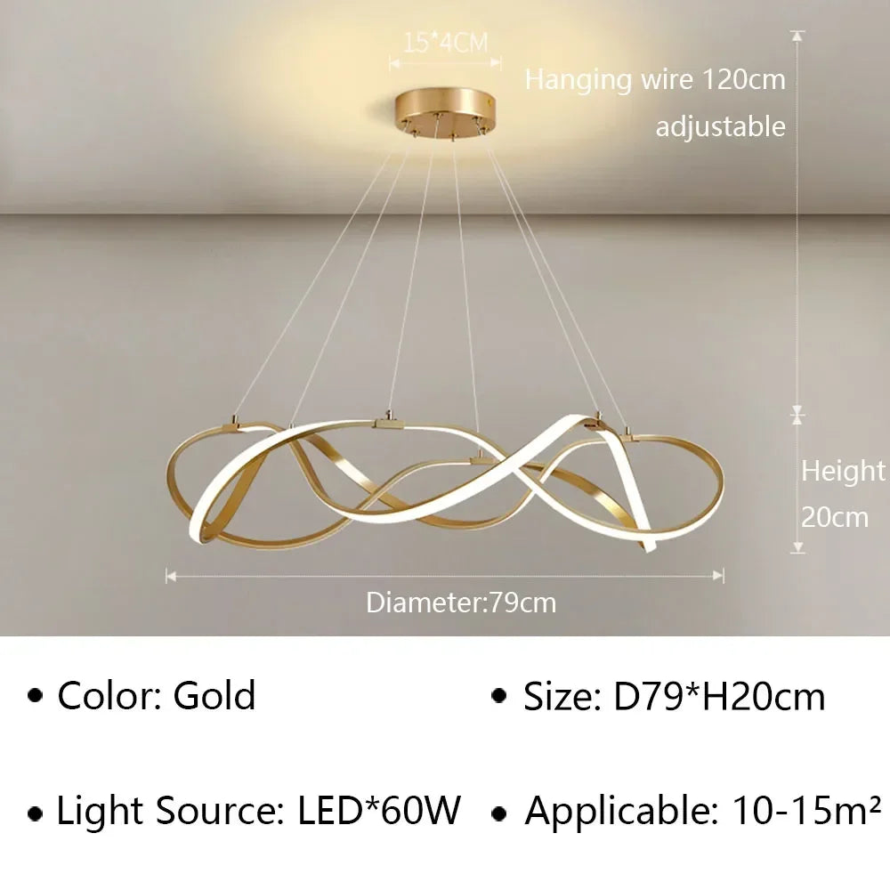 Lustre LED Moderne pour Salon et Restaurant