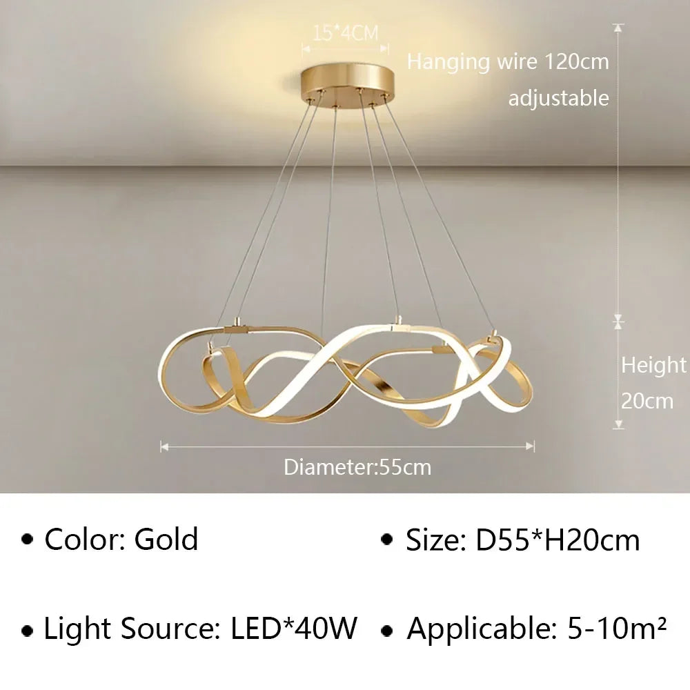 Lustre LED Moderne pour Salon et Restaurant