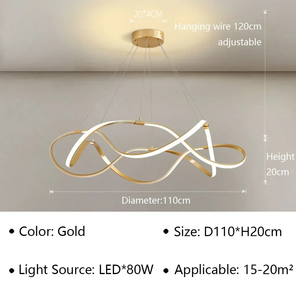 Lustre LED Moderne pour Salon et Restaurant