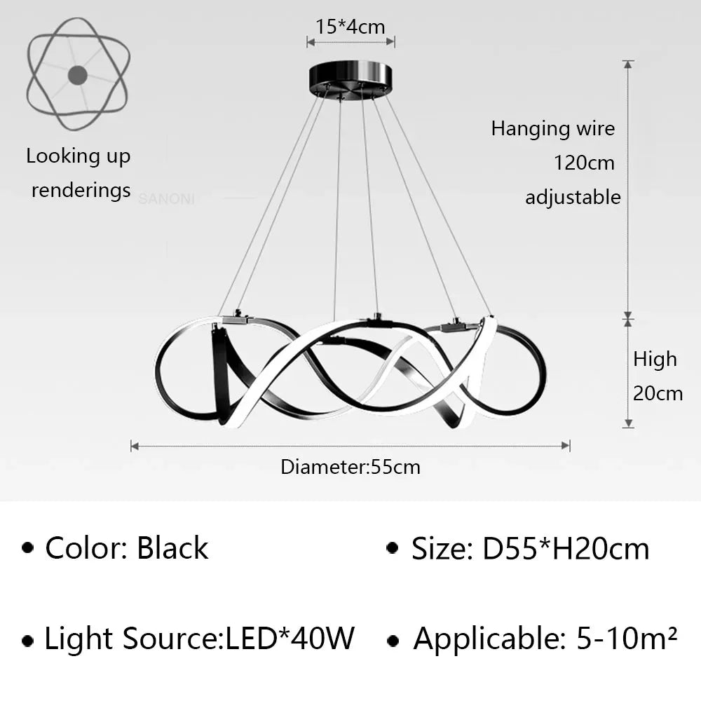Lustre LED Moderne pour Salon et Restaurant