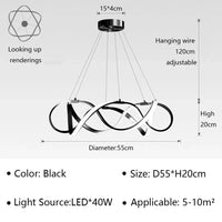 Lustre LED Moderne pour Salon et Restaurant