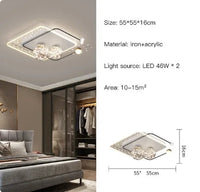 Lustre Étoilé Nordique Moderne Acrylique Or/Noir à LEDs pour Chambre et Salon