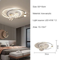 Lustre Étoilé Nordique Moderne Acrylique Or/Noir à LEDs pour Chambre et Salon