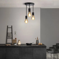 Plafonnier 5 Lampes Industriel Vintage Noires | Marco Lucetti