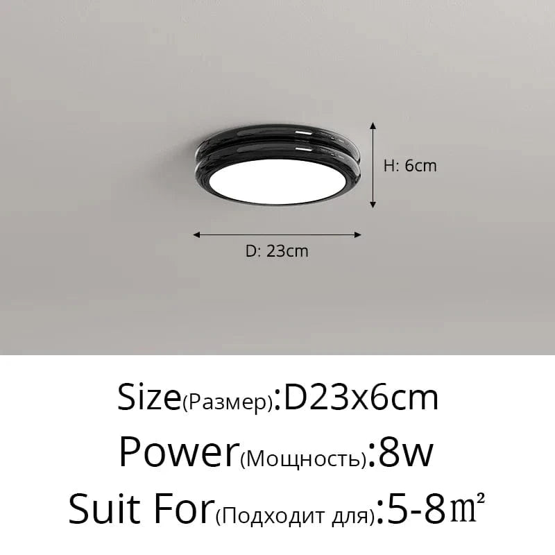 Plafonnier à Spectre Complet Anti-Bleu pour Protection des Yeux | Marco Lucetti Noir D23x6cm 8W